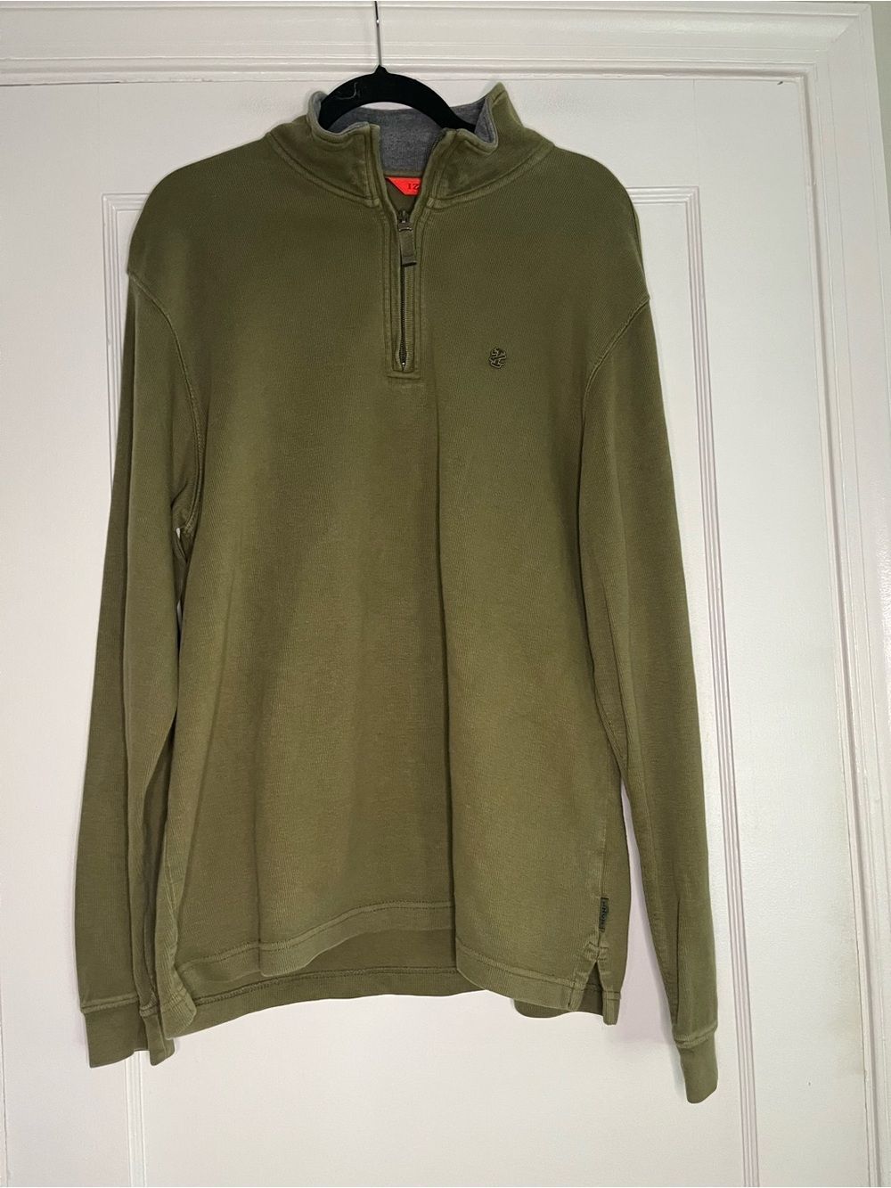 IZOD Men’s XL Olive Quarter Zip Sweater Golf Pullover Preppy